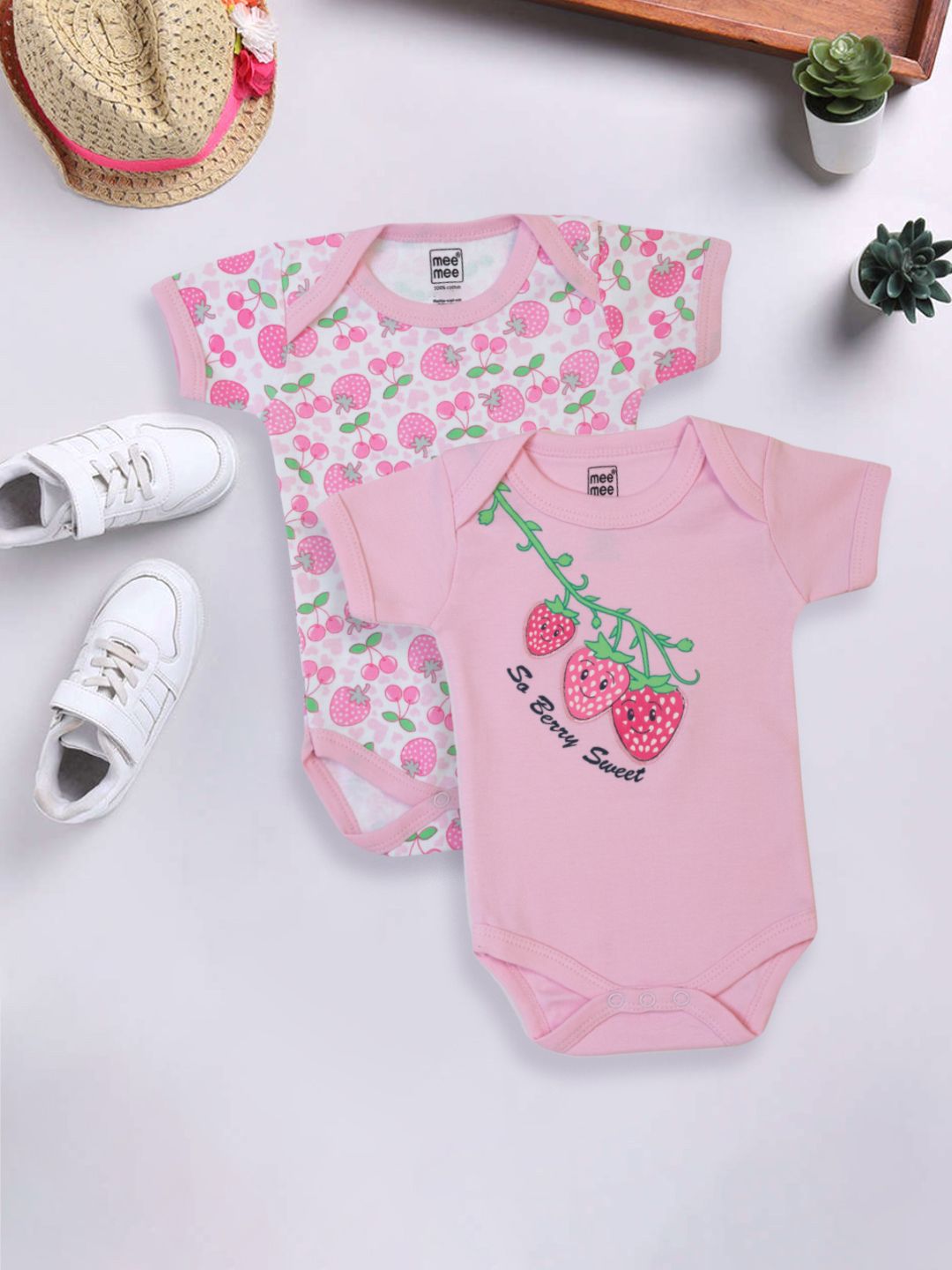 MeeMee Infants Pack Of 2 Printed Pure Cotton Bodysuit-picture-30