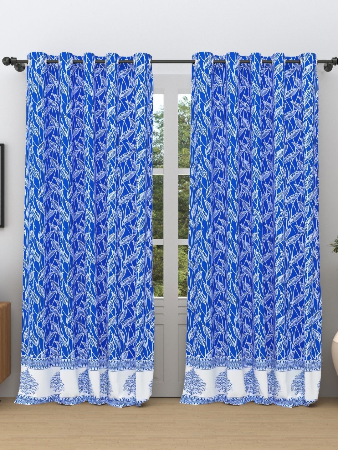 The Craft Monk Blue & White Set of 2 Ethnic Motifs Door Curtain-picture-14