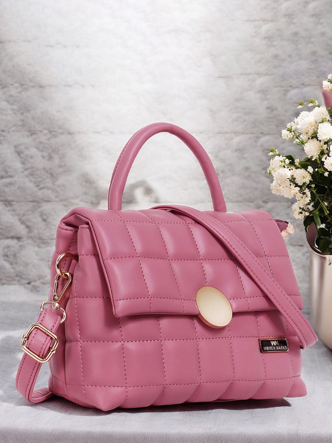 WOMEN MARKS Striped PU Sling Bag with Quilted-picture-37