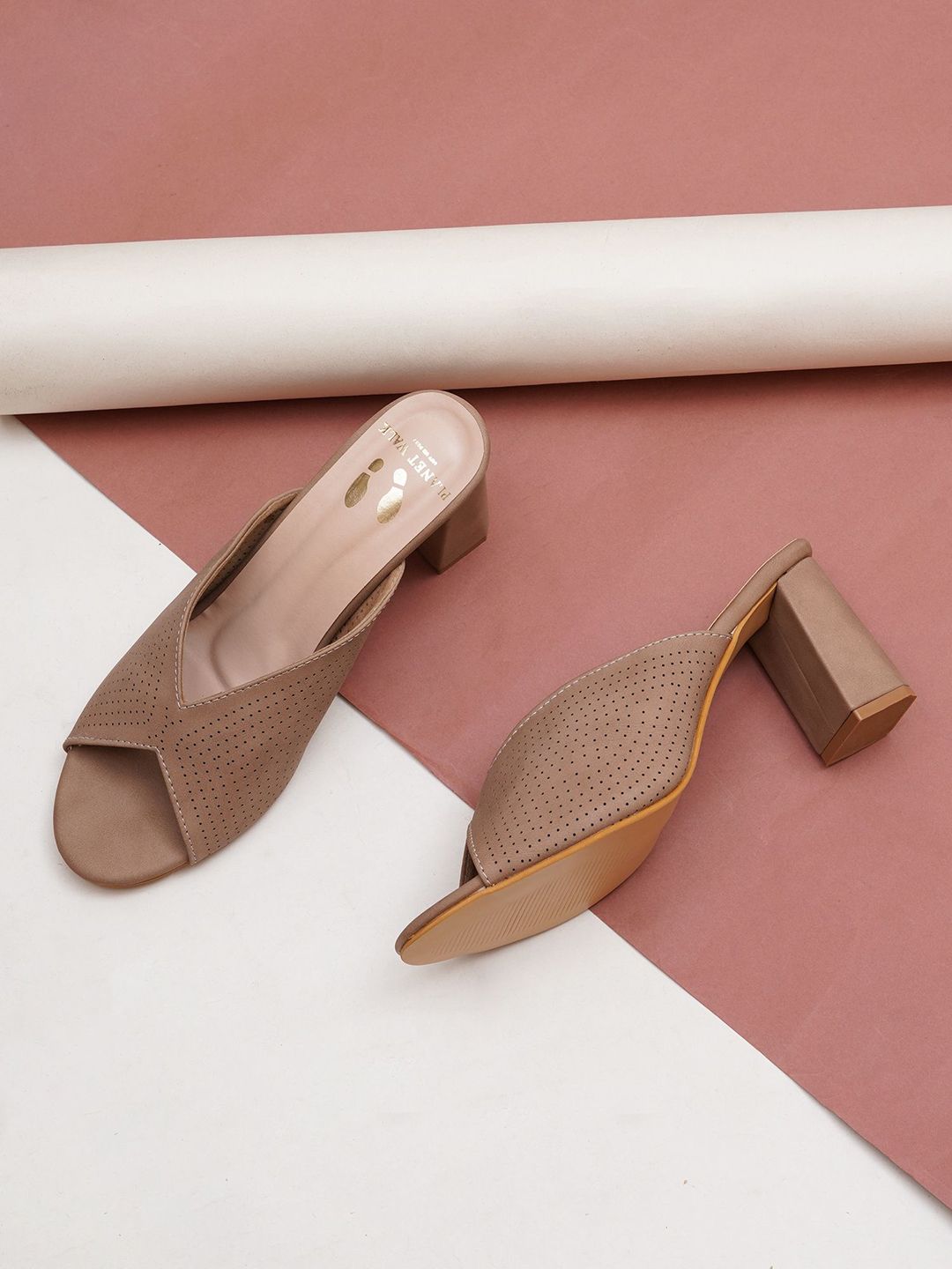 PLANET WALK Textured Block Pumps with Laser Cuts-image-27