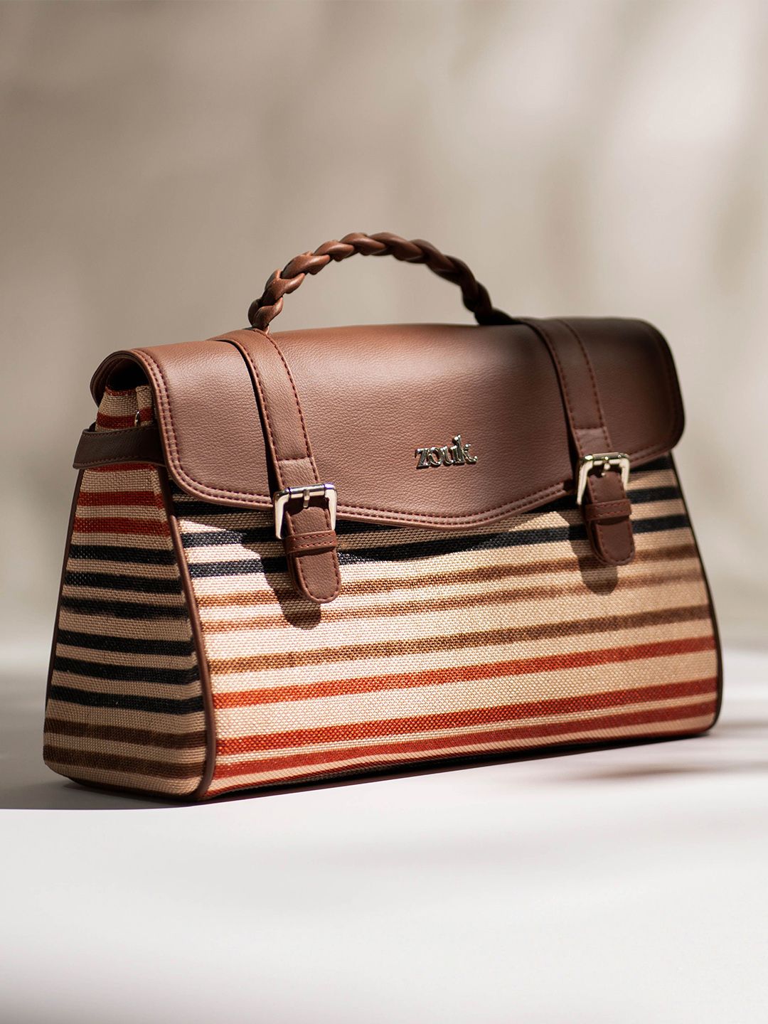 ZOUK Women Striped Satchel-picture-35