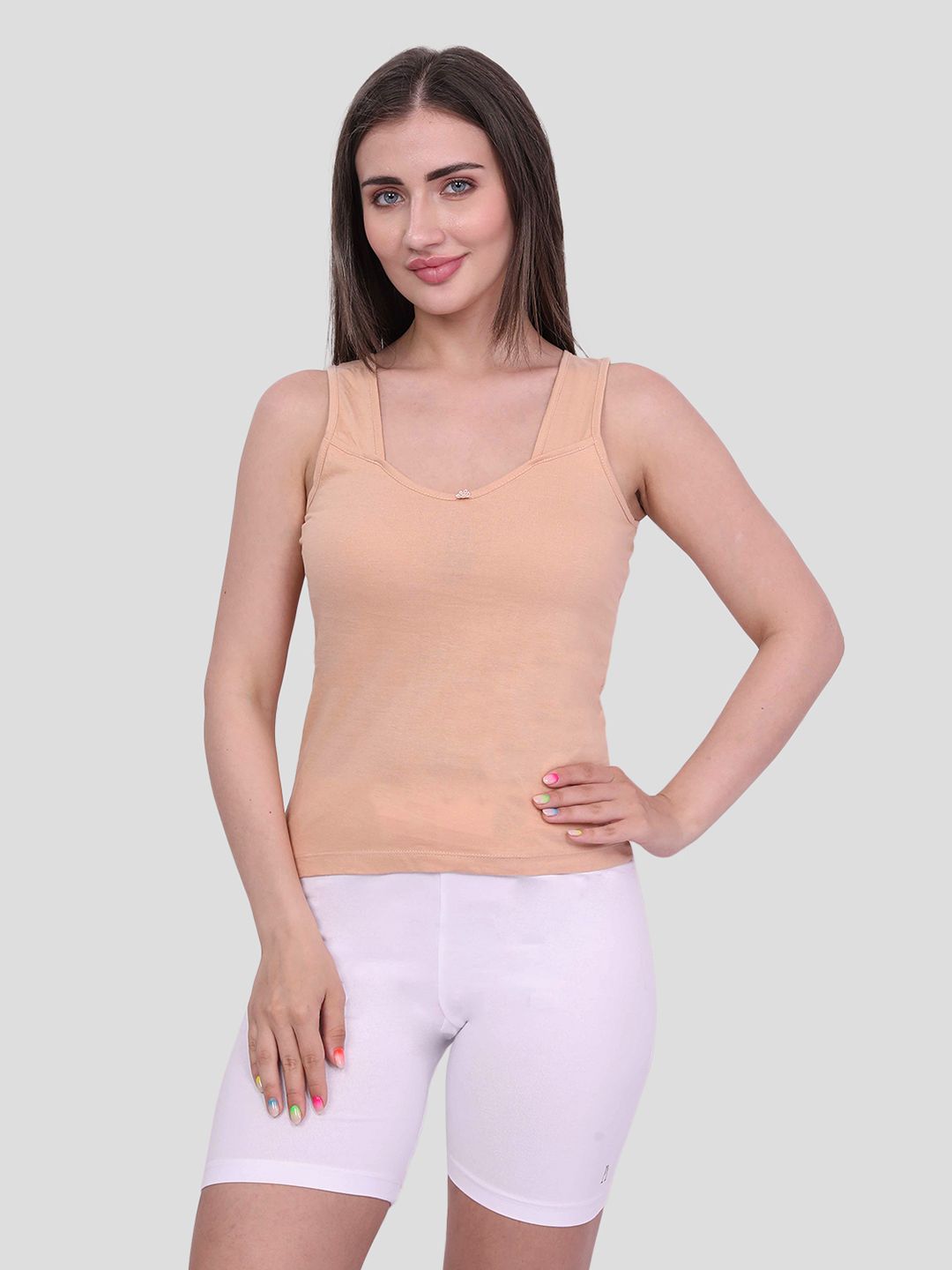 inner amour Women Round Neck Pure Cotton Camisoles