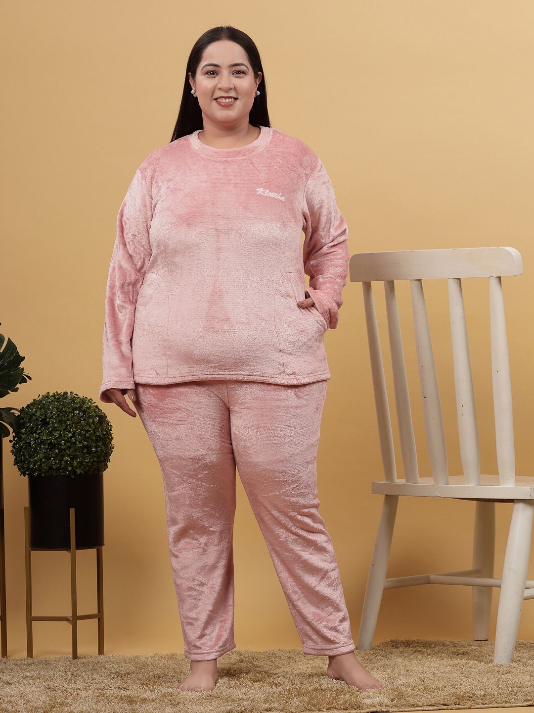 KLOTTHE Women Plus Size Woolen Night Suit-picture-20