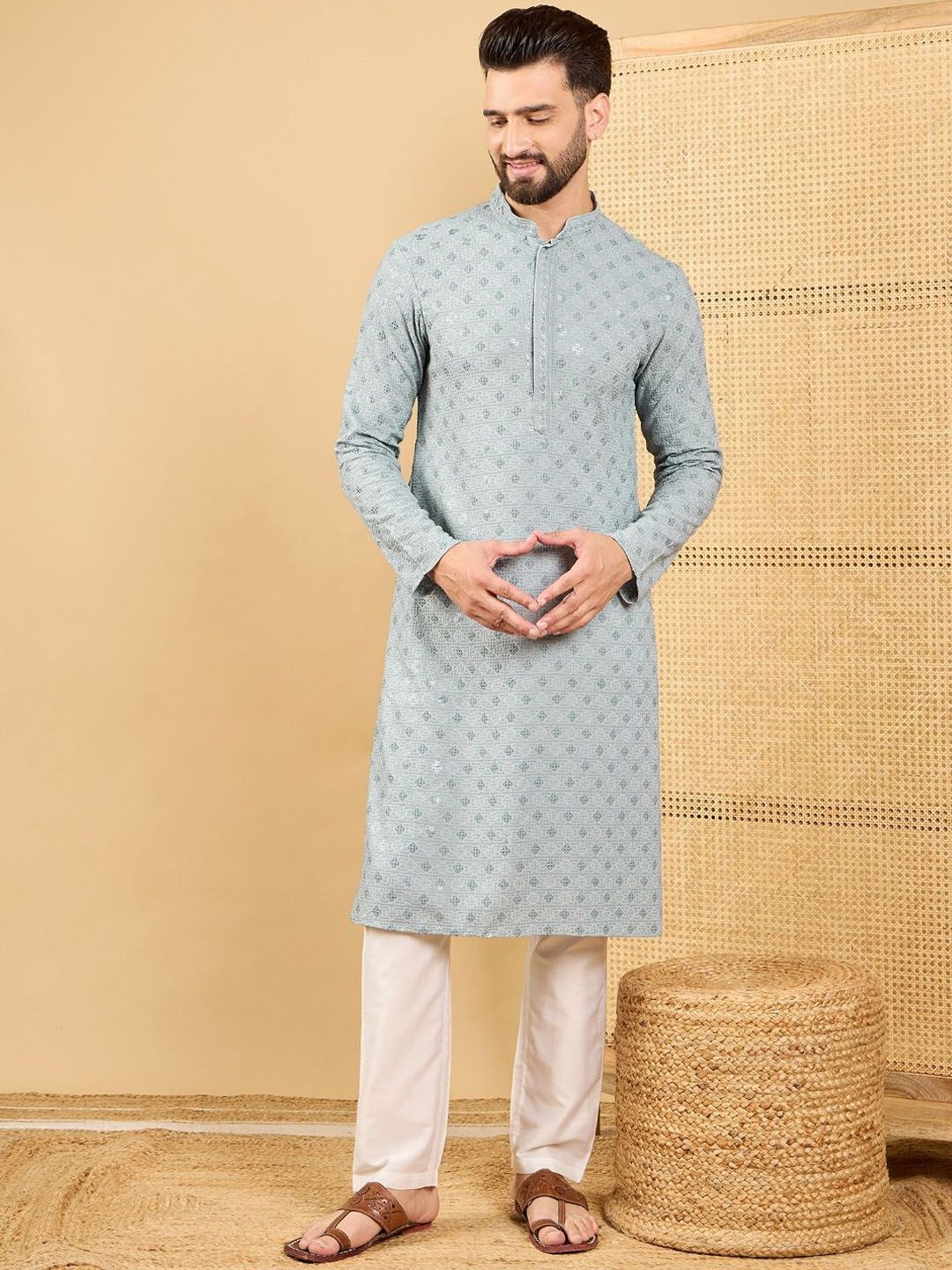 Ethnic Bay Men Embroidered Chikankari Kurta-picture-18
