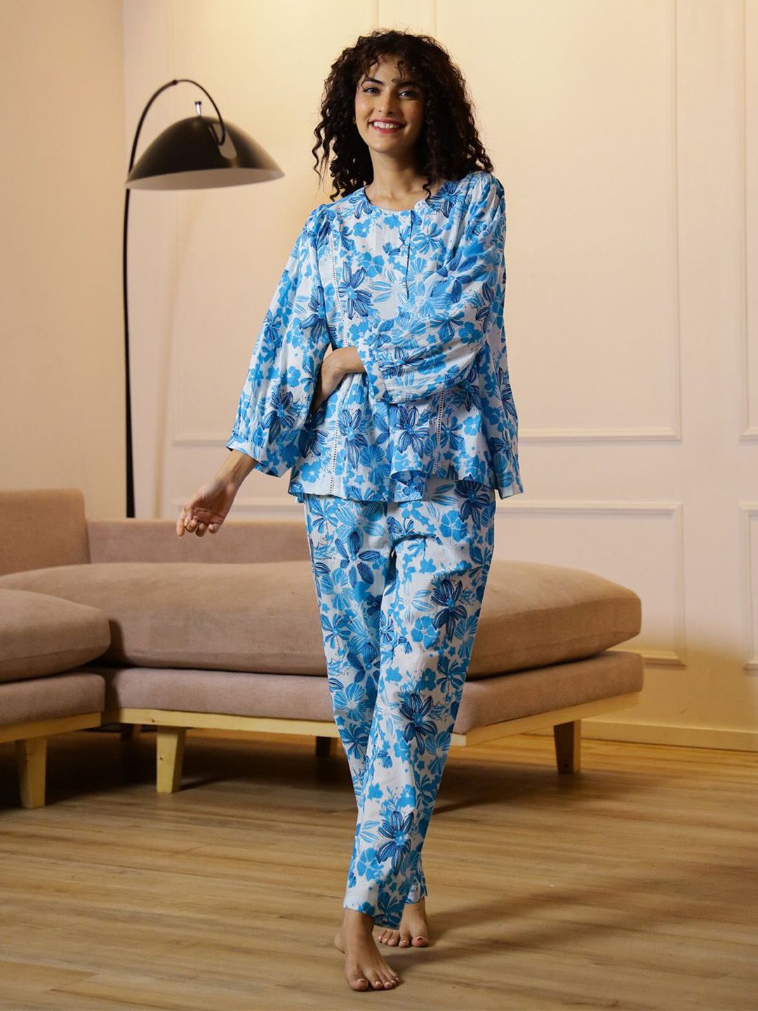 SANSKRUTIHOMES Women Floral Printed Night suit-picture-15