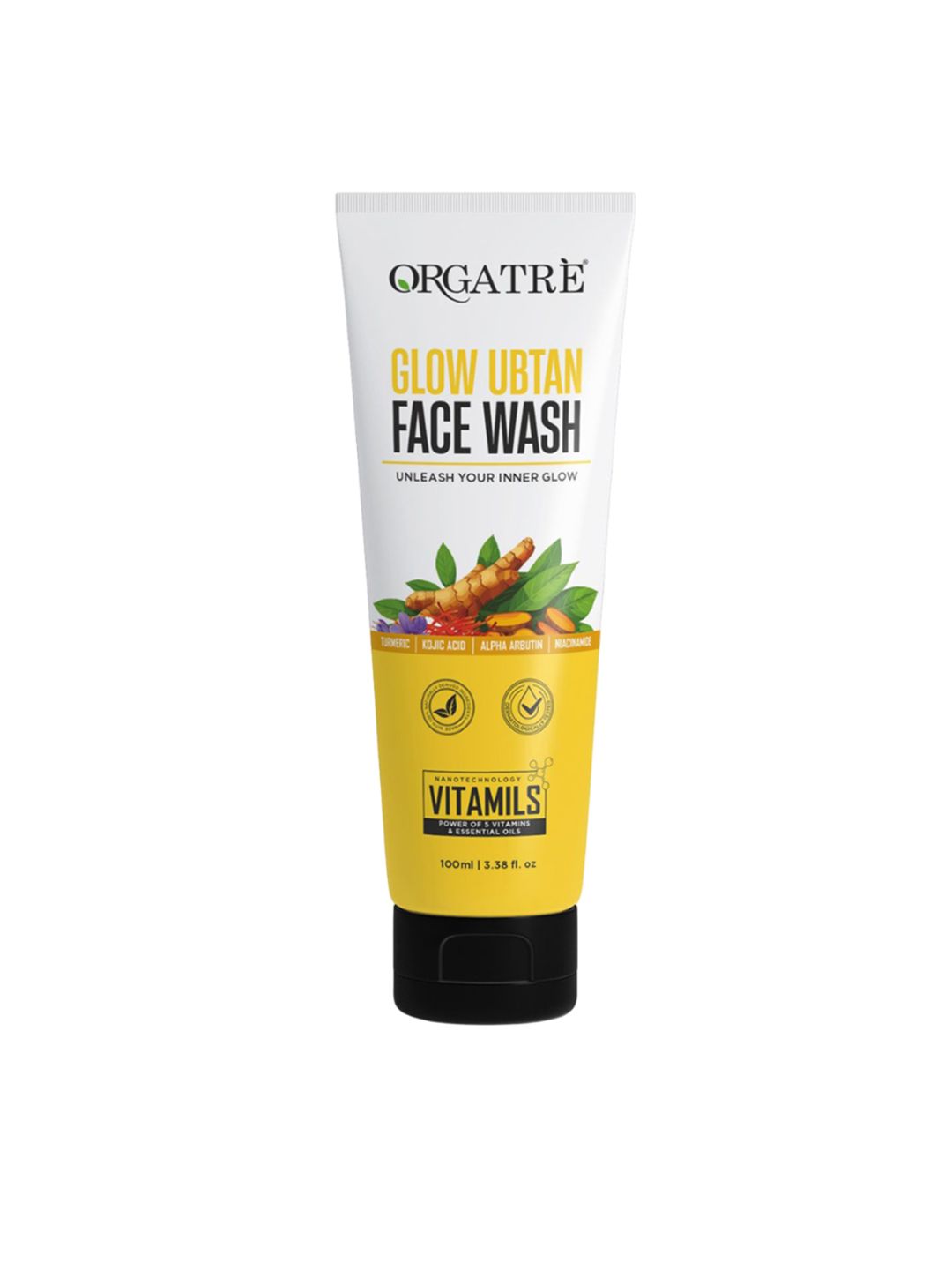 Orgatre Nanotechnology Vitamils Glow Ubtan Face Wash With Kojic Acid - 100 ml-image-44