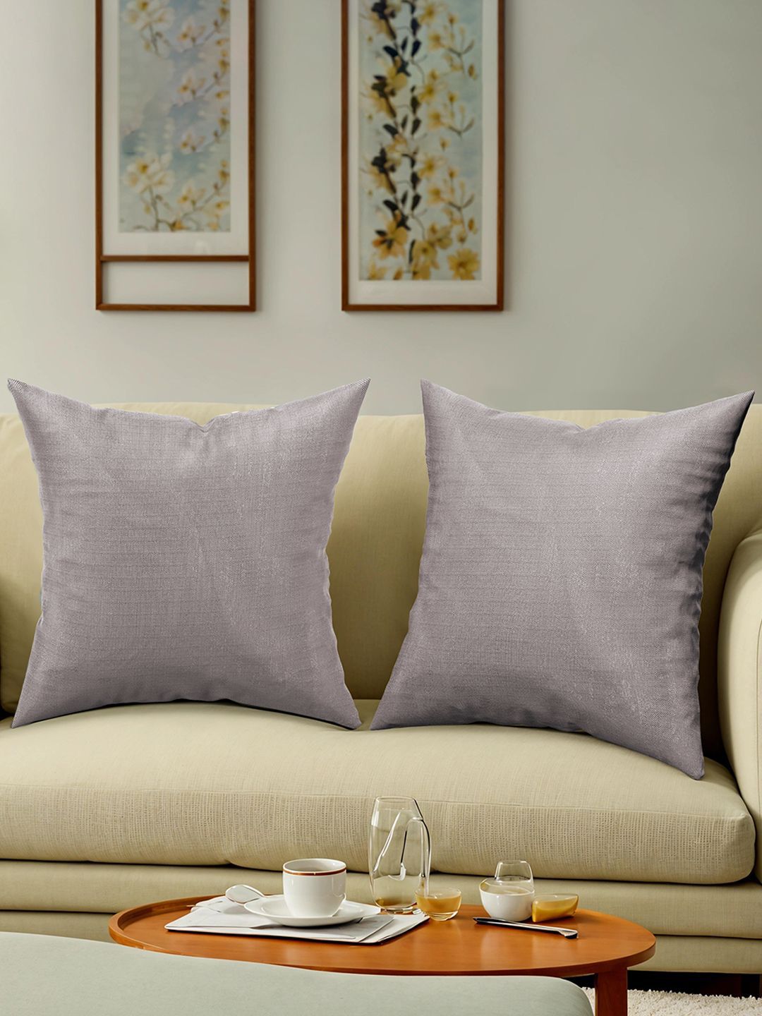 Kuber Industries Grey 2 Pieces Self Design Square Cushion Covers-picture-20