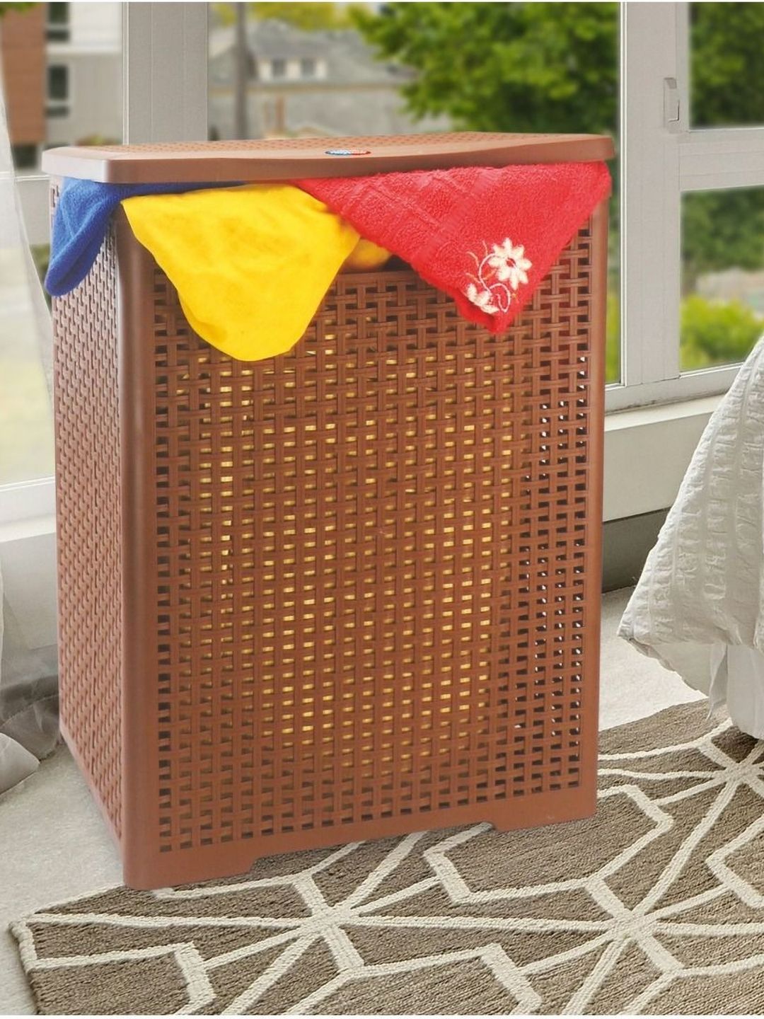 Nayasa Brown Textured Laundry Bag-picture-28