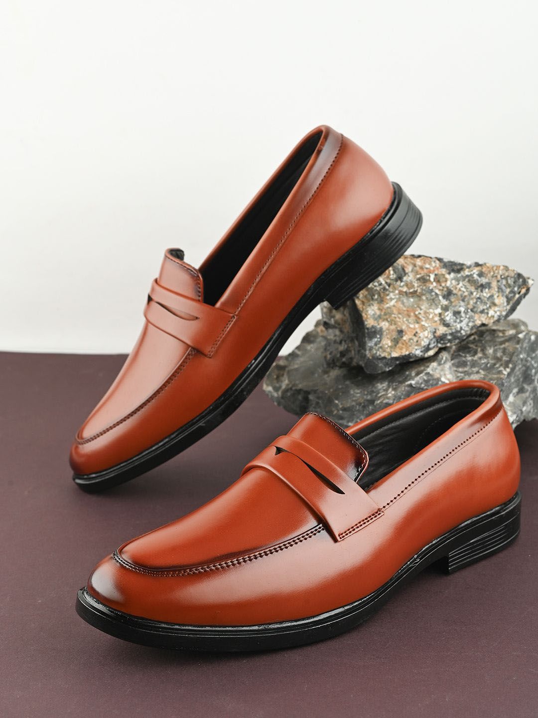 Anouk Men Solid Slip-On Formal Loafers-image-22