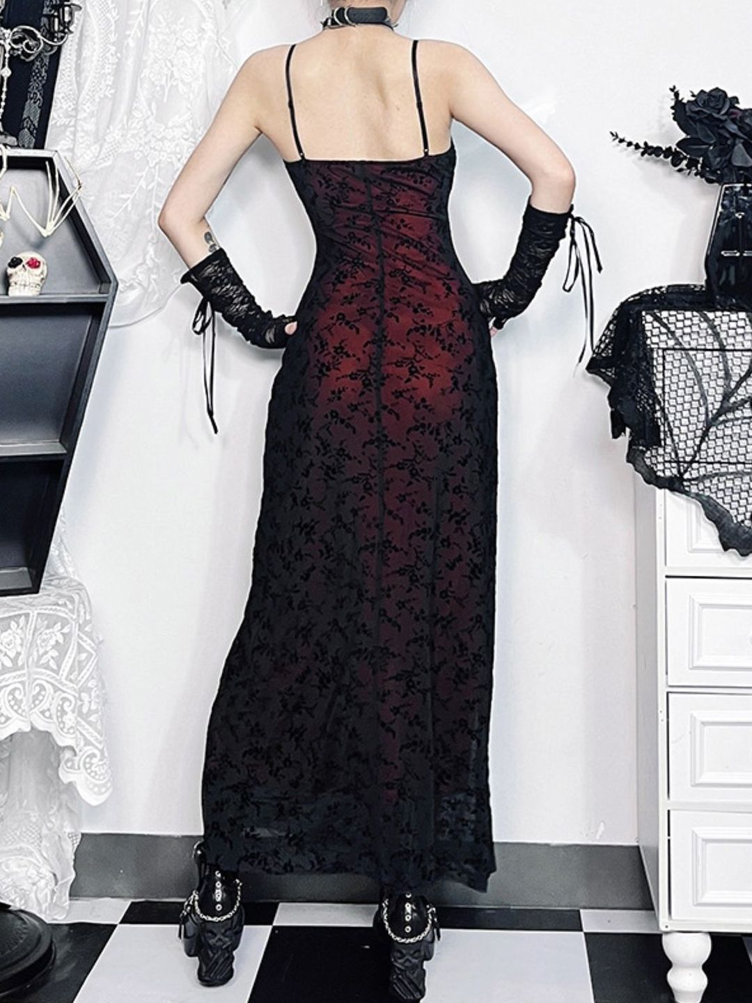 Buy KPOP Floral Printed Shoulder Straps Sheath Maxi Dress - Dresses for ...