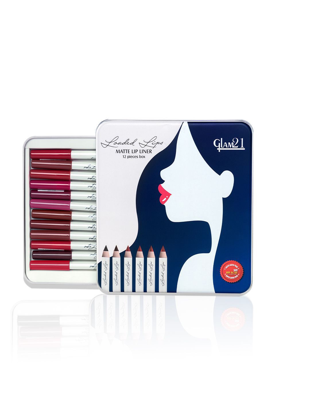 GLAM21 Set Of 12 Loaded Lips Long Lasting Matte Lip Liner-1.1g Each-image-31