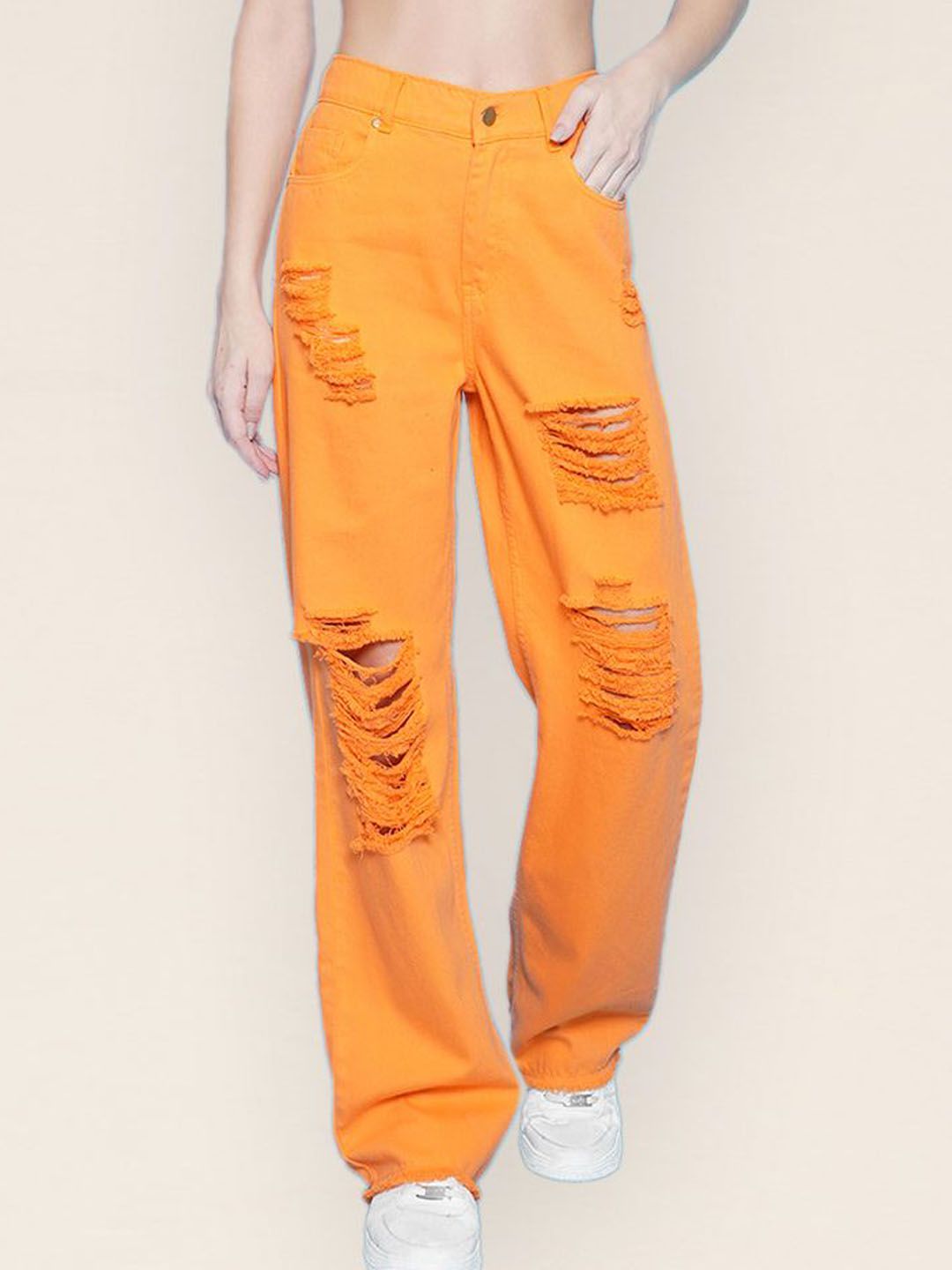 BAESD Women Straight Fit Mildly Distressed Jeans-image-37