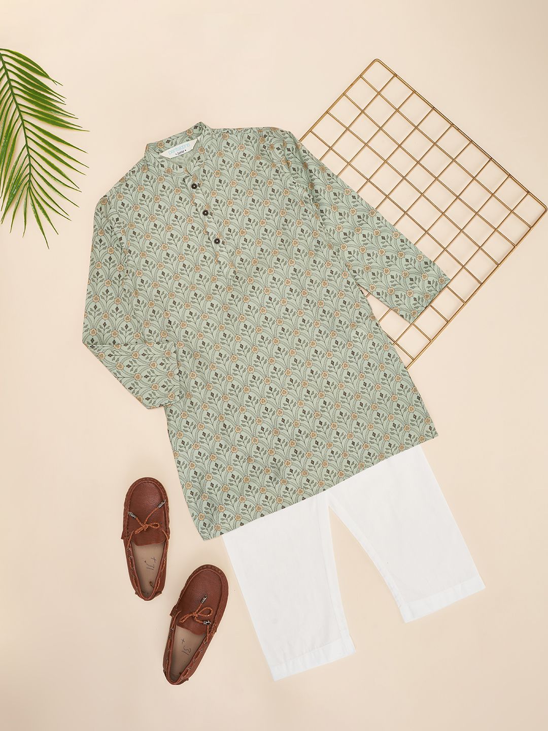 indus route by Pantaloons Boys Ethnic Motifs Printed Regular Kurta with Pyjamas-picture-15