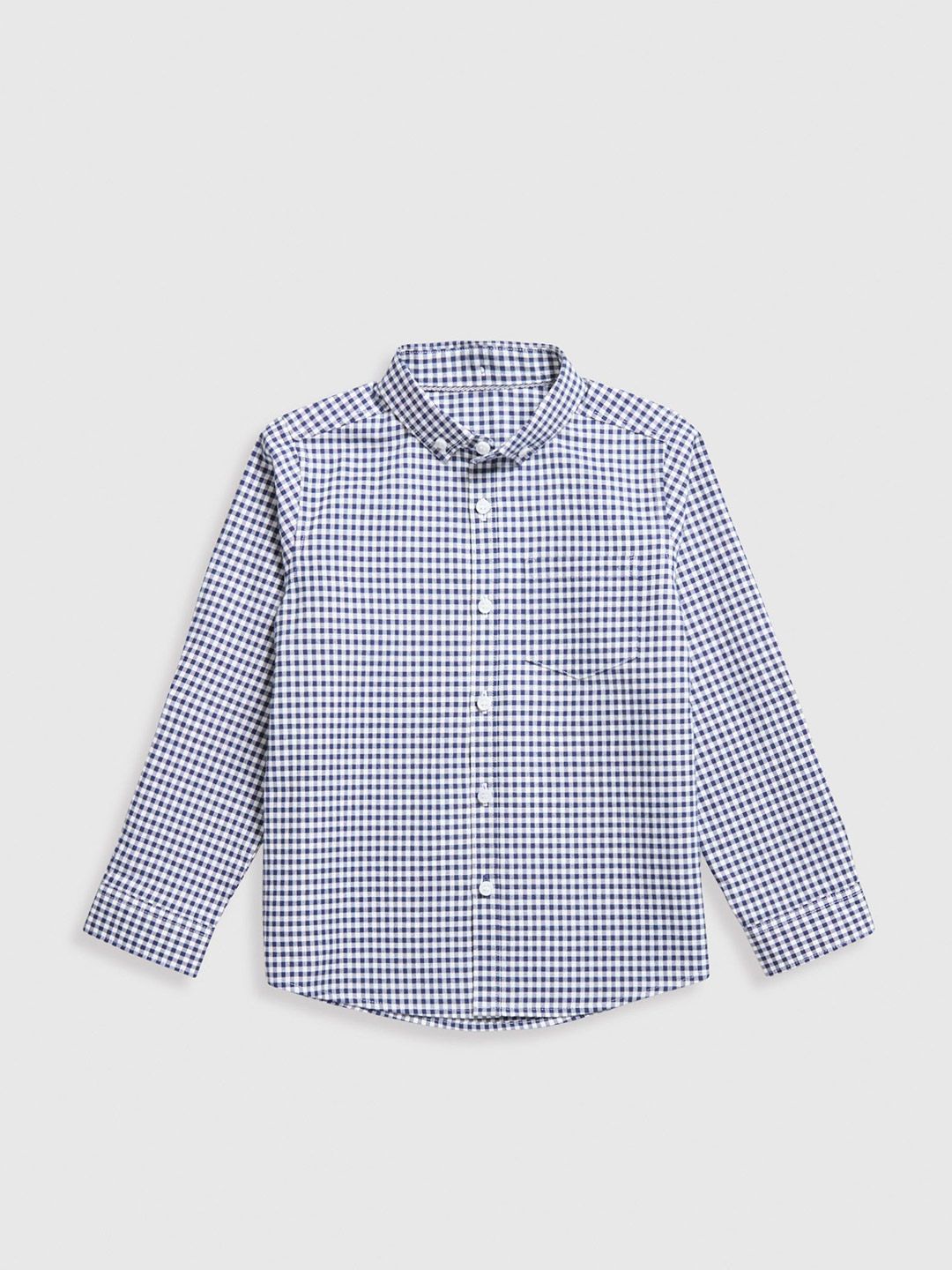 mothercare Boys Button-Down Collar Micro Checked Cotton Casual Shirt-picture-17