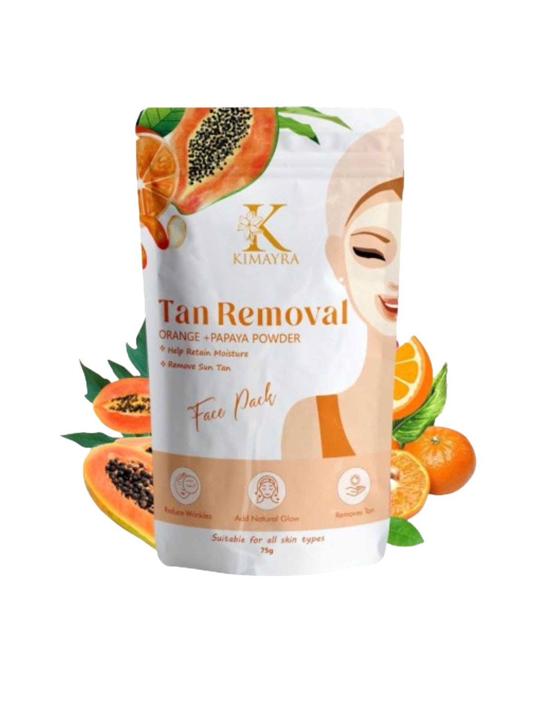 Kimayra World Orange & Papaya Face Pack Powder-75g-picture-16