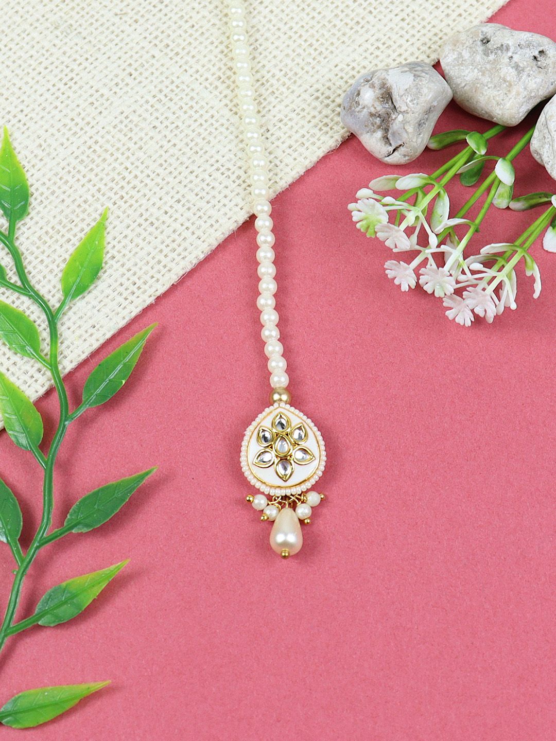 Asthetika Kids Girls Kundan Studded Maang Tikka-picture-30