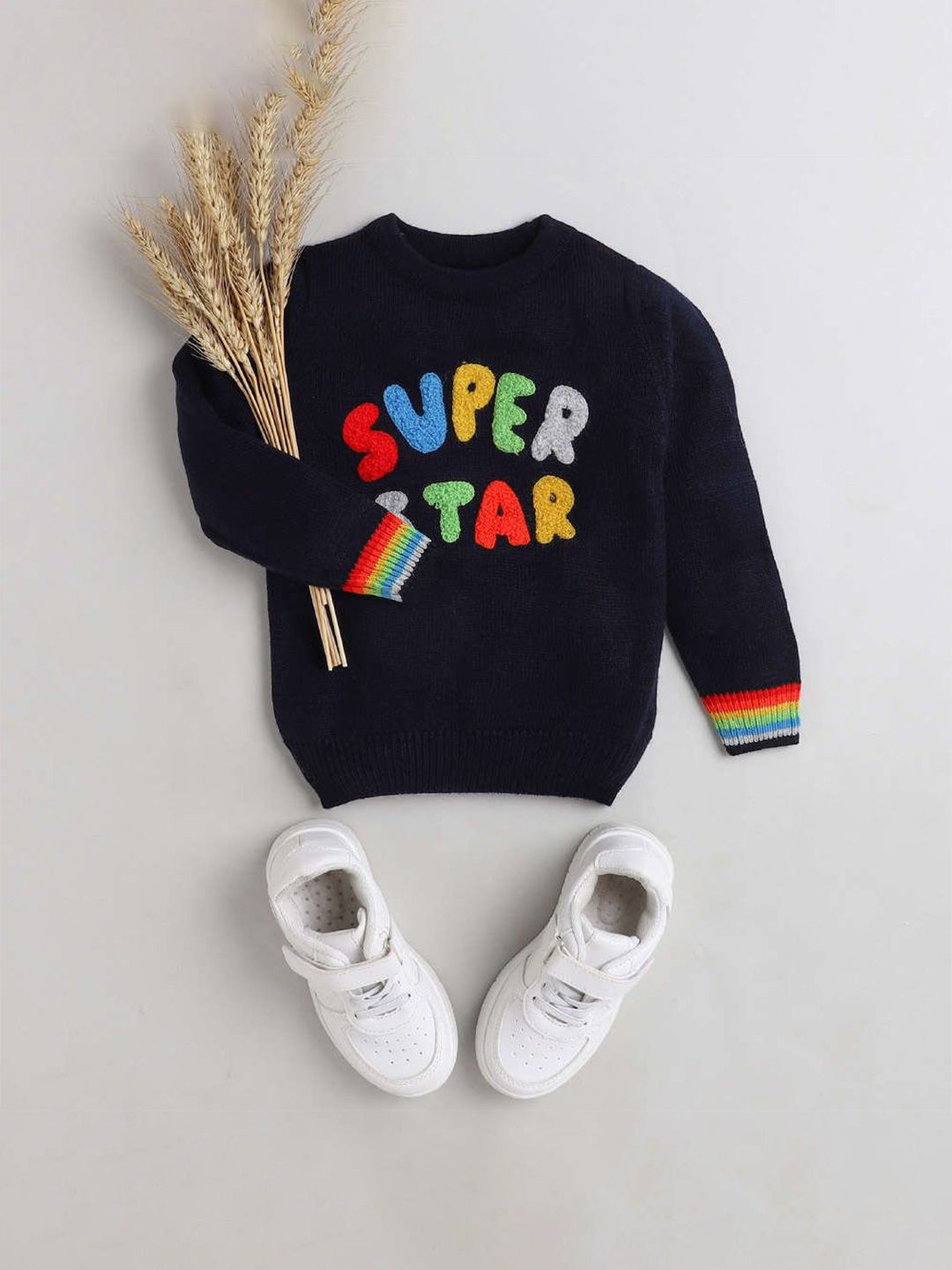 Yellow Apple Boys Typography Printed Woollen Sweater Vest-picture-54