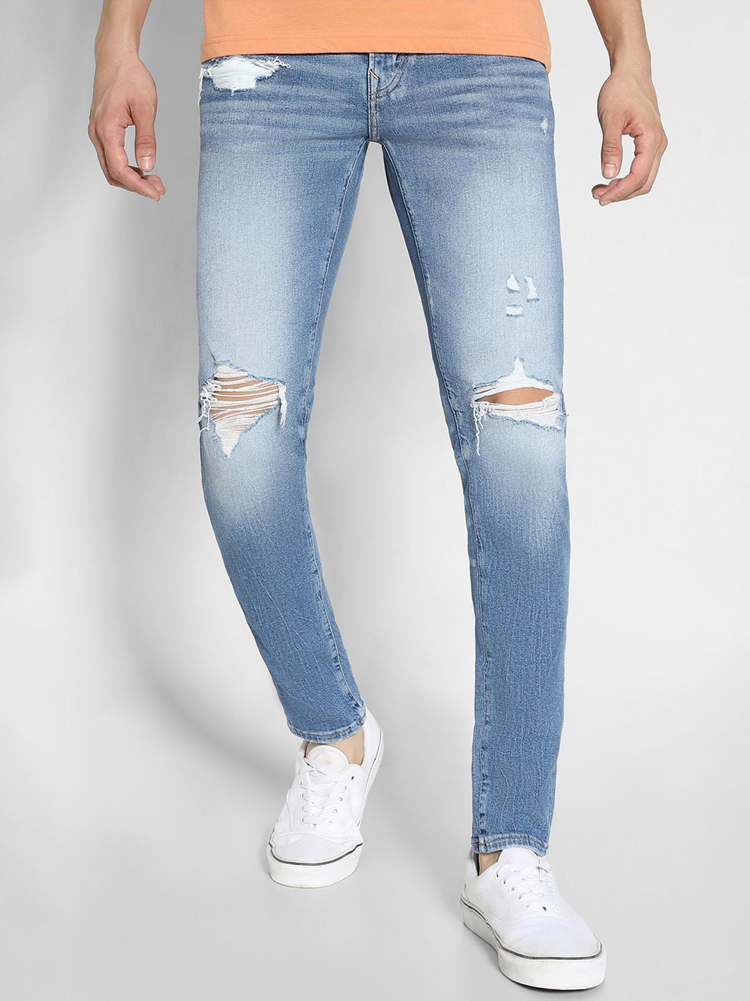 AMERICAN EAGLE OUTFITTERS Men Skinny Fit Slash Knee Heavy Fade Jeans-picture-24