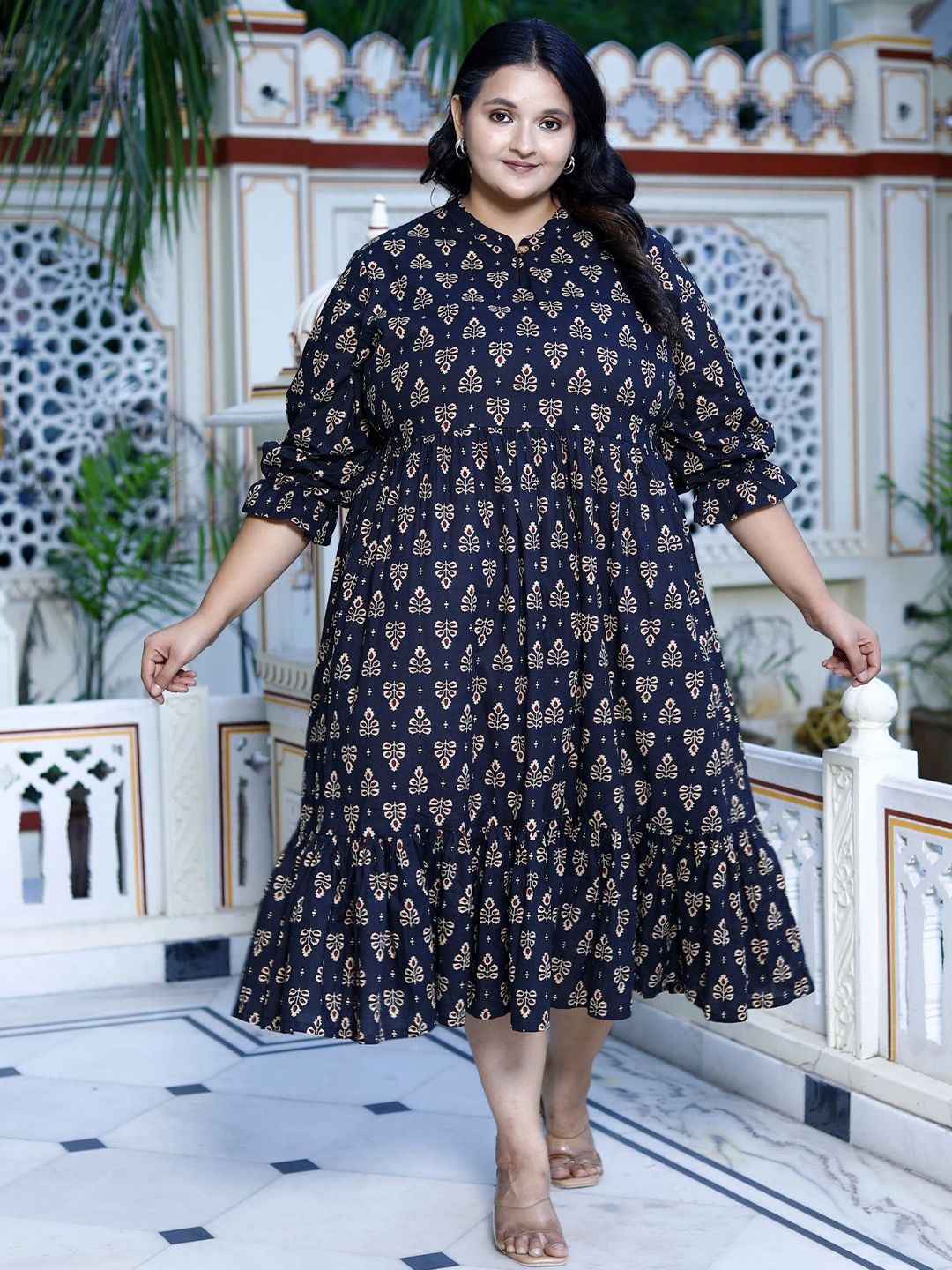 Swasti Ethnic Motifs Print Fit & Flare Maxi Dress-picture-25