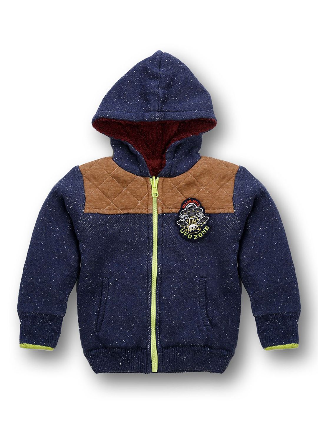 Yellow Apple Boys Colourblocked Woollen Reversible Sweater Vest-picture-14