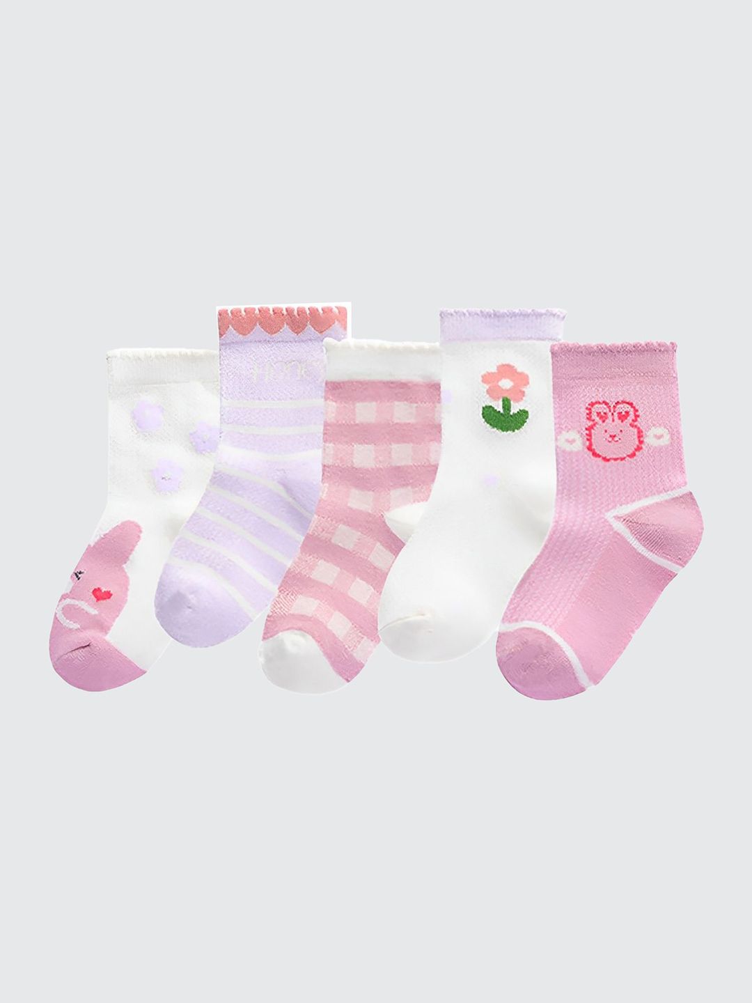 SYGA Kids Pack Of 5 Patterned Cotton Above Ankle Length Socks-picture-52