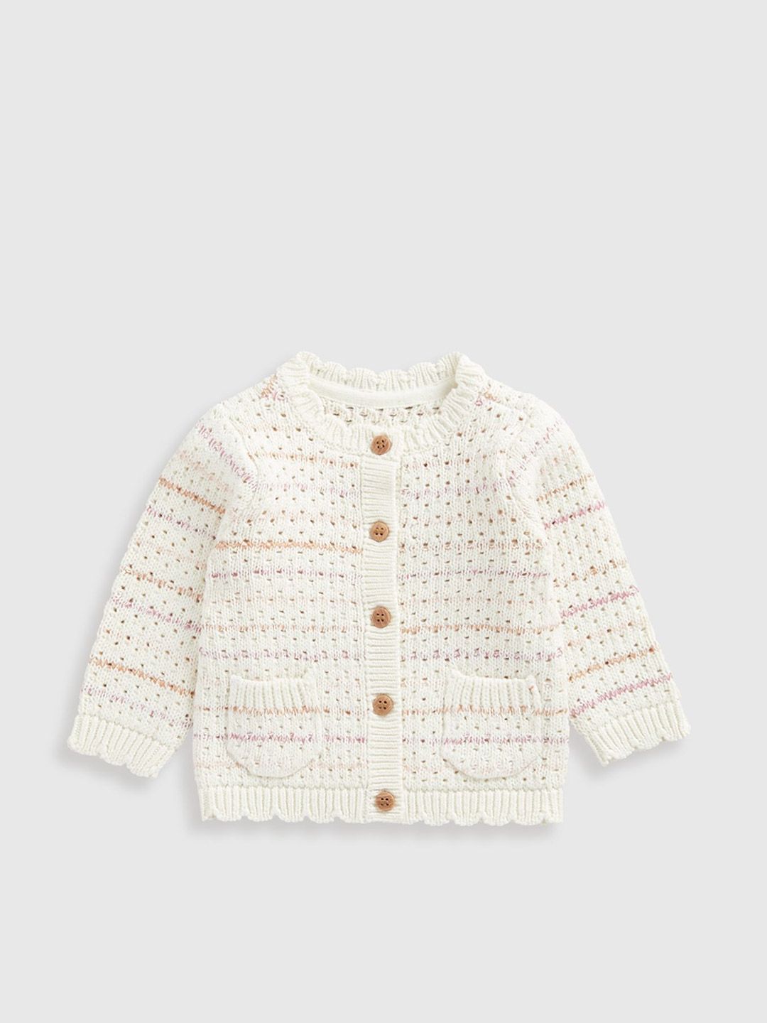 mothercare Girls Striped Cotton Cardigan Sweater-picture-15