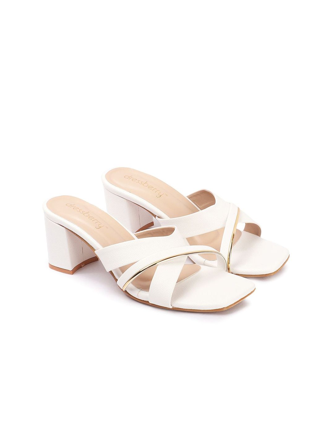 DressBerry Women Textured Western - Embellished Party Block Sandals Heels-picture-18