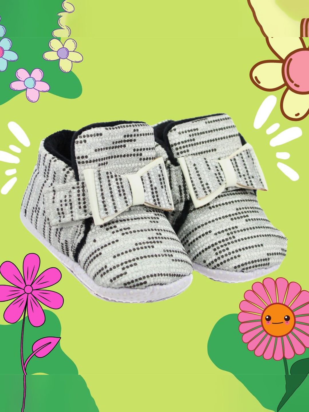 NESKA MODA Girls Bow Design Cotton Booties-picture-22