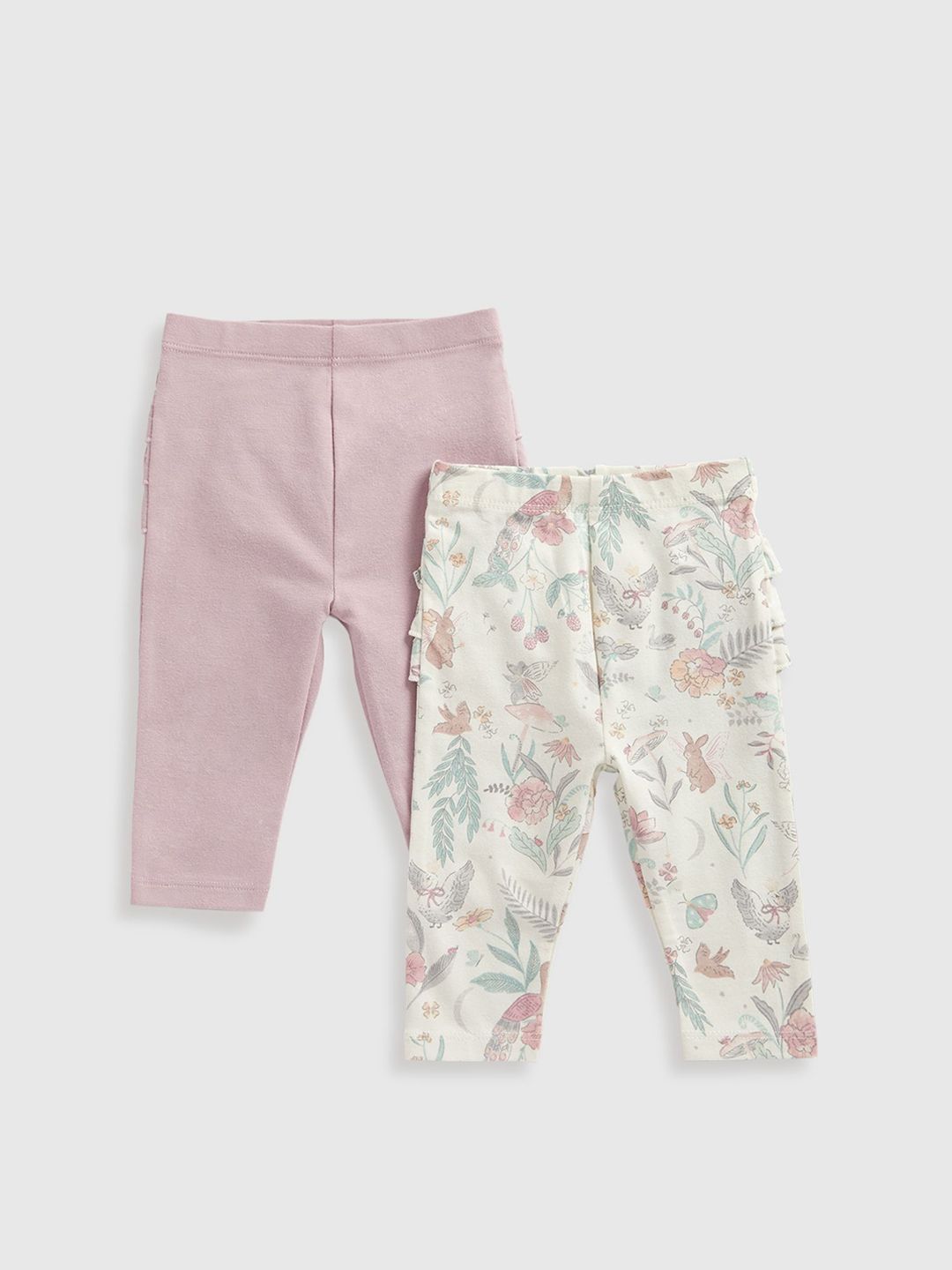mothercare Infant Girls Pack Of 2 Printed Ankle-Length Leggings-picture-14