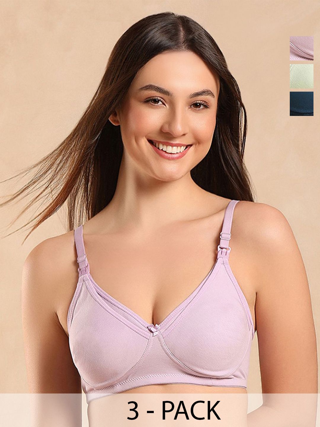 Aanyor Pack of 3 Full Coverage Maternity Bra-picture-29