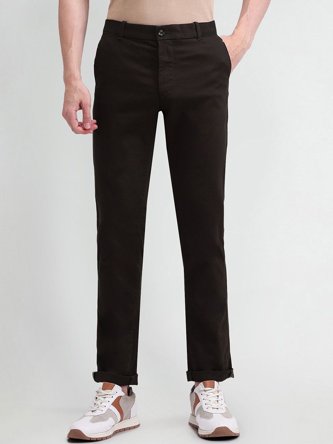 Arrow Sport Men Solid Urban Slim Slim Fit Trousers-picture-34