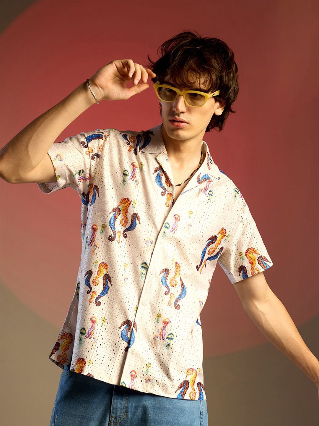 Campus Sutra Men Comfort Opaque Printed Casual Shirt-picture-19