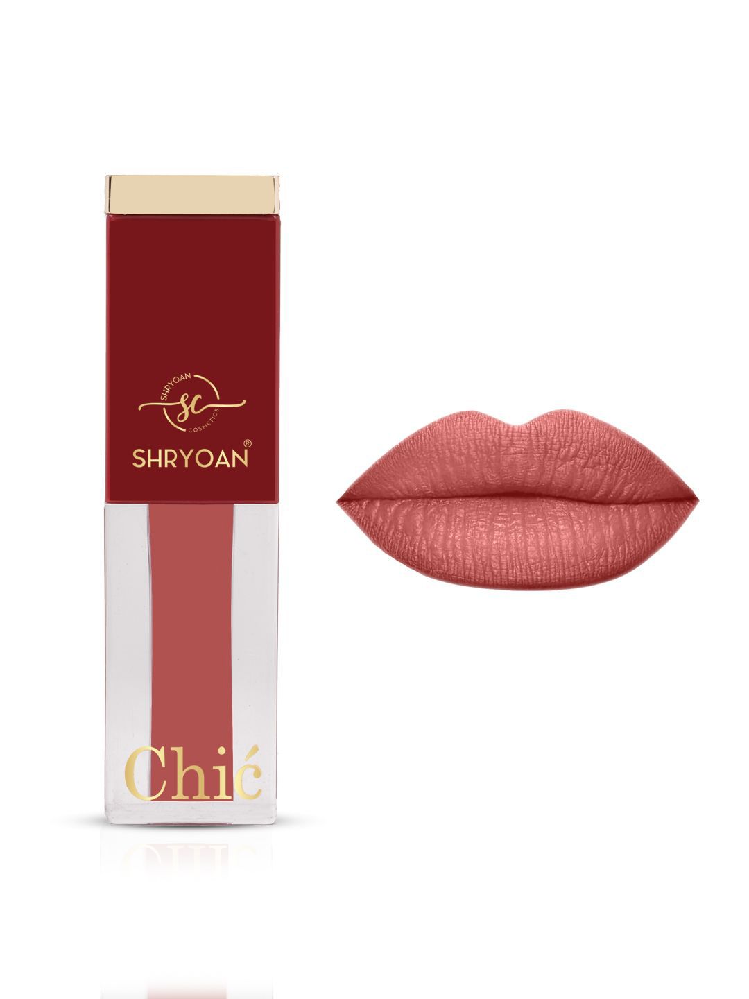 SHRYOAN Chic Velvet Water Proof Matte Liquid Lipstick - 3.5g - Blushing Dahila-03-image-31