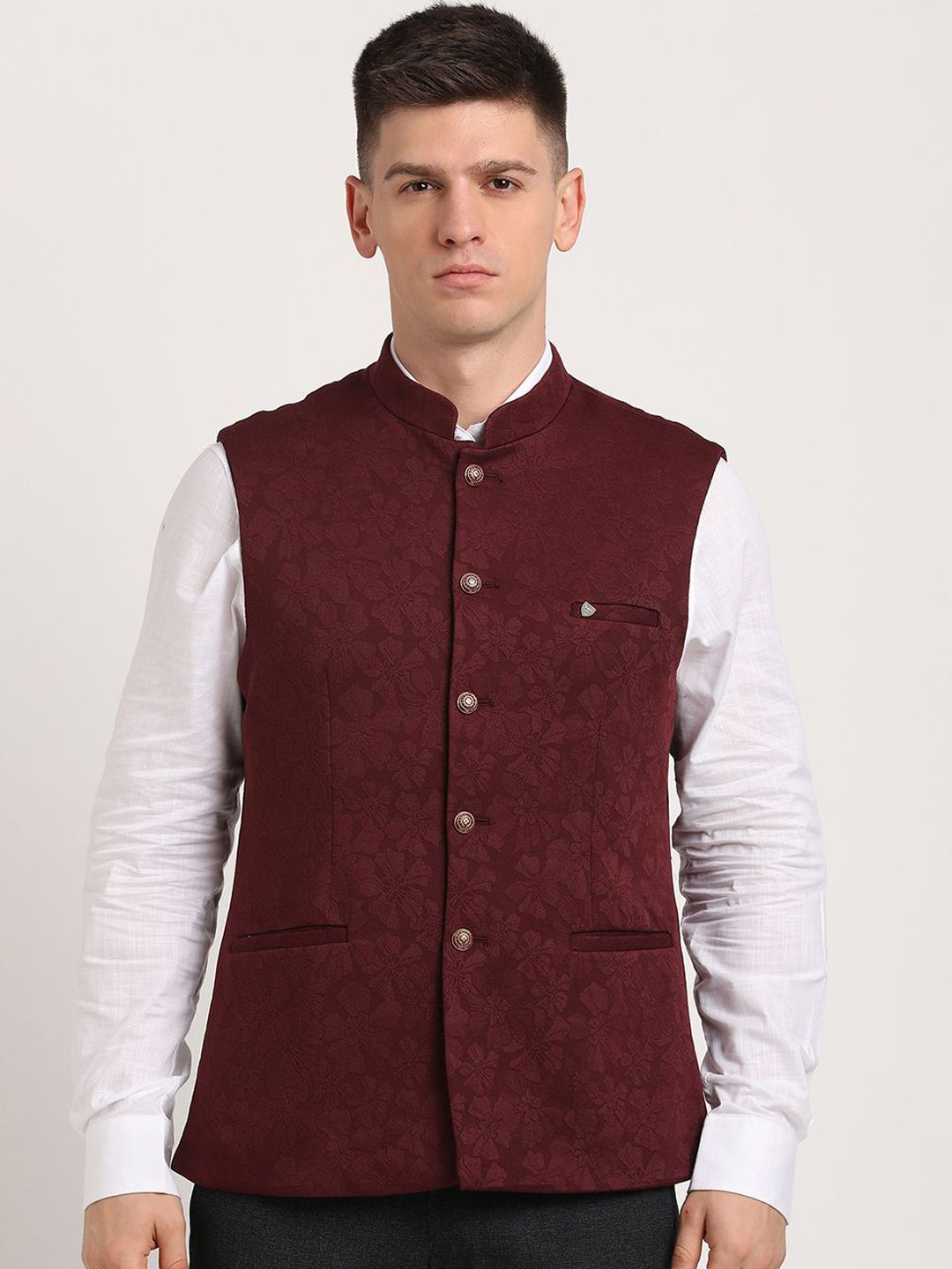 Turtle Woven Design Nehru Jackets-picture-26