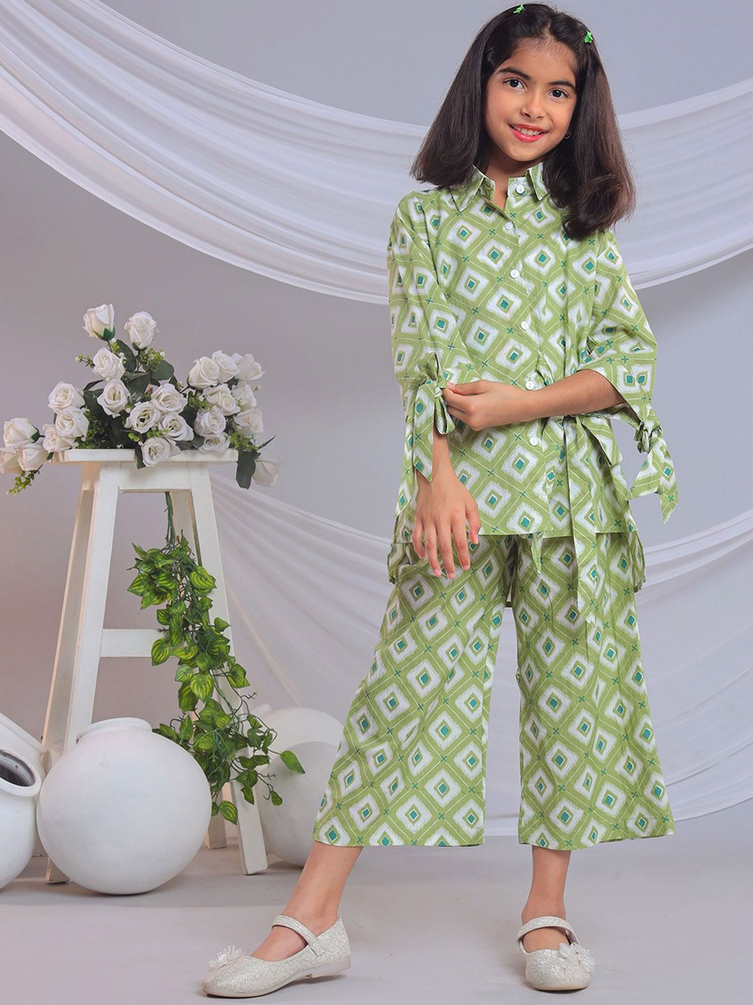 BAESD Girls Floral Printed Regular Pure Cotton Kurta with Pyjamas-picture-35