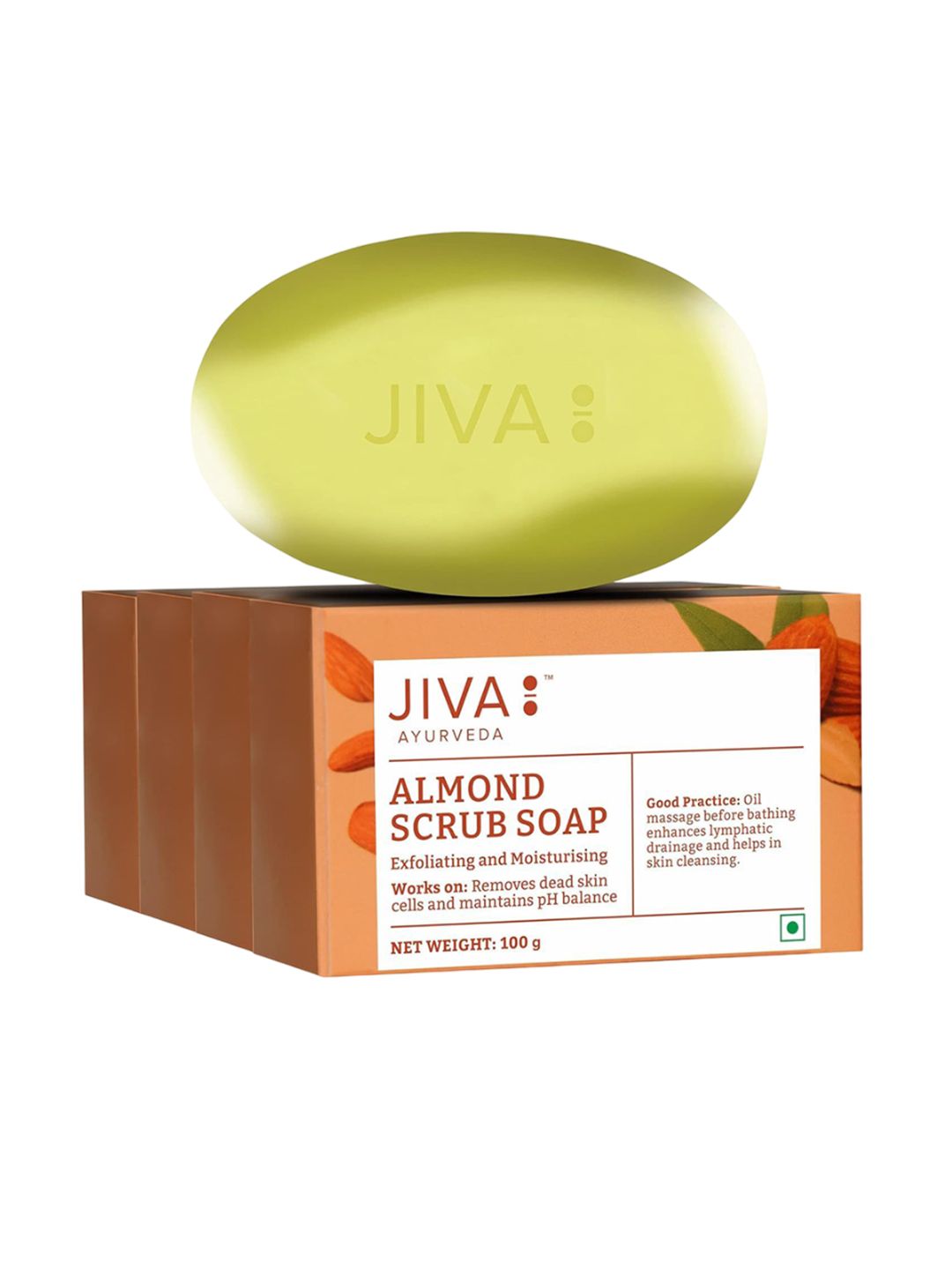 Jiva Set Of 4 Ayurveda Almond Scrub Soap -100 g Each-image-37