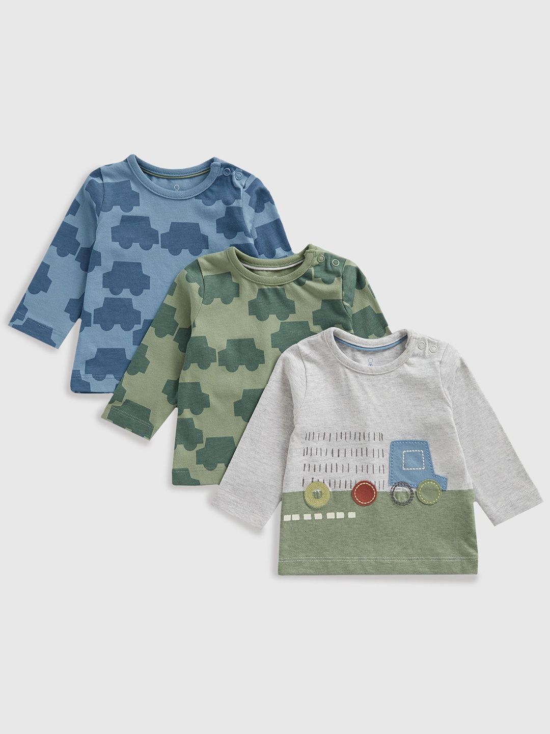 mothercare Boys Pack Of 3 Graphic Printed Round Neck Cotton T-shirts-picture-27