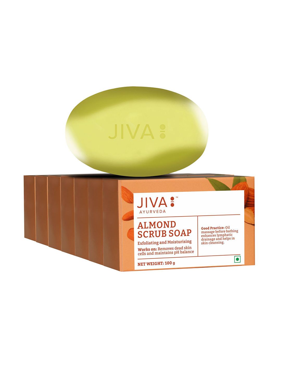 Jiva Set Of 7 Ayurveda Almond Scrub Soap 100 g Each-picture-15