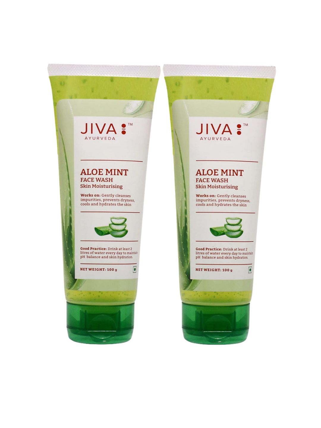 Jiva Set Of 2 Aloe Mint Facewash Prevents Acne-100g Each-image-23