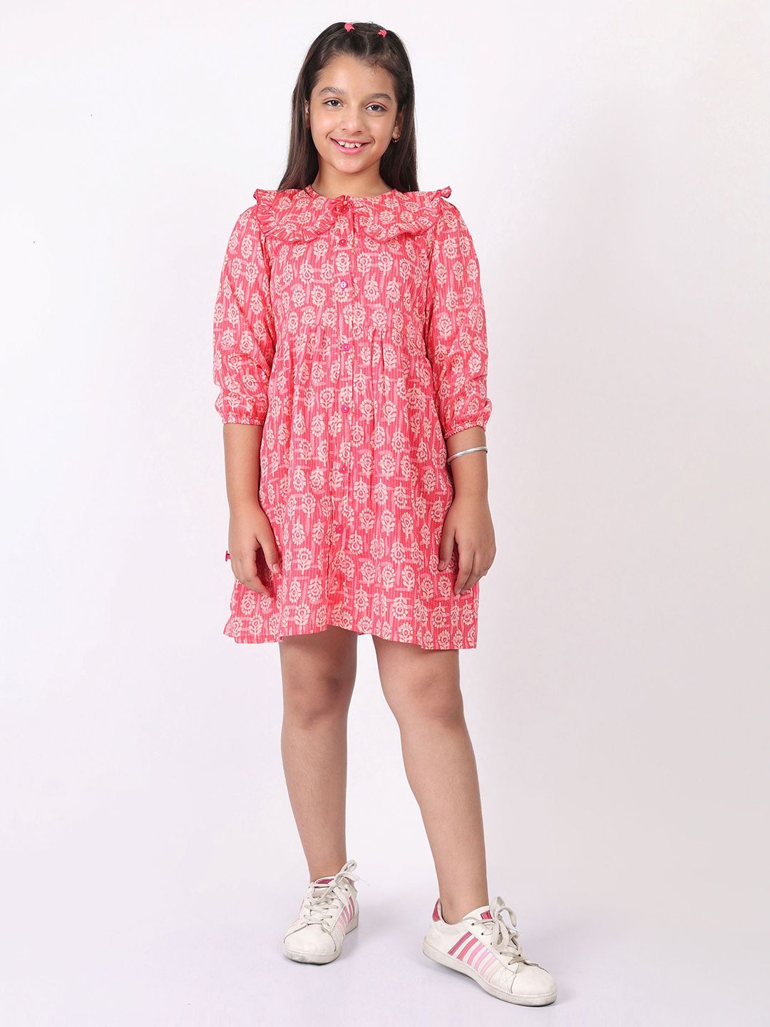 SILK SPARROW Girls Floral Printed A-Line Dress-picture-19