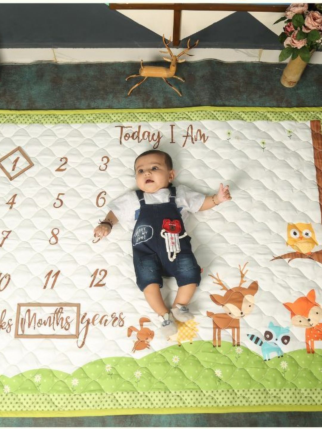 NEW COMERS Green & White Cartoon Characters Mild Winter 210 GSM Single Bed Quilt-picture-40