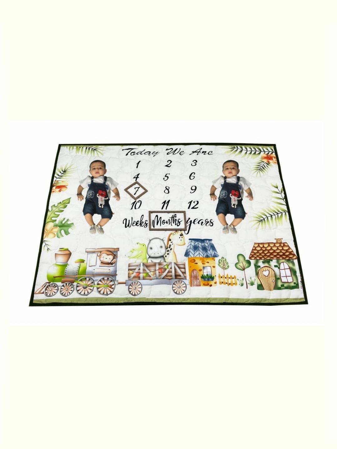 NEW COMERS White & Green Cartoon Characters Mild Winter 210 GSM Single Bed Quilt-picture-20