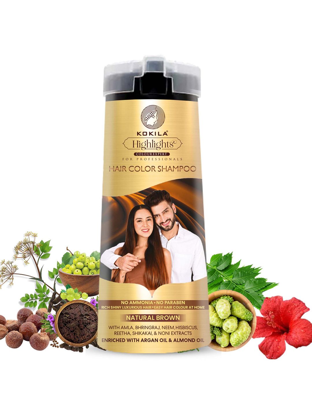KOKILA Highlights Long-Lasting Hair Color Shampoo - 200 ml - Natural Brown-picture-15