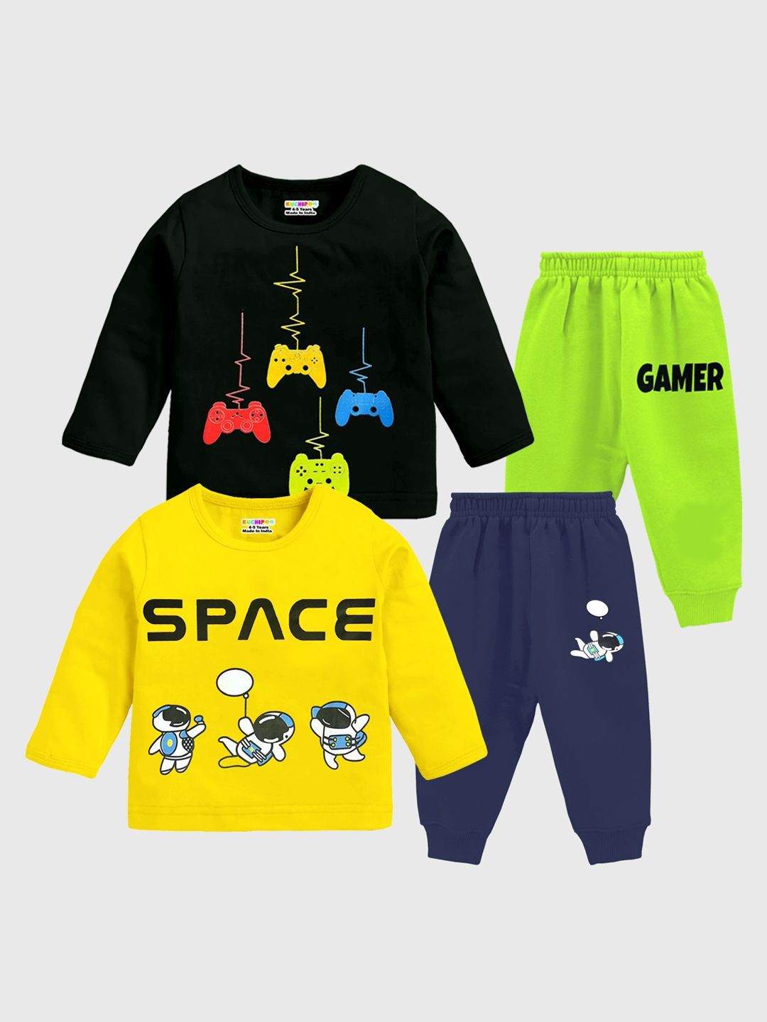 KUCHIPOO Boys Printed T-shirt with Pyjamas-picture-41