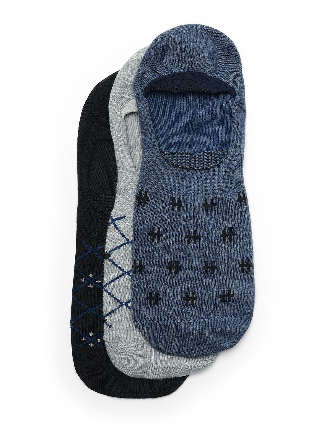 Arrow Men Pack Of 3 Patterned Pure Cotton Shoe Liner Socks-picture-19