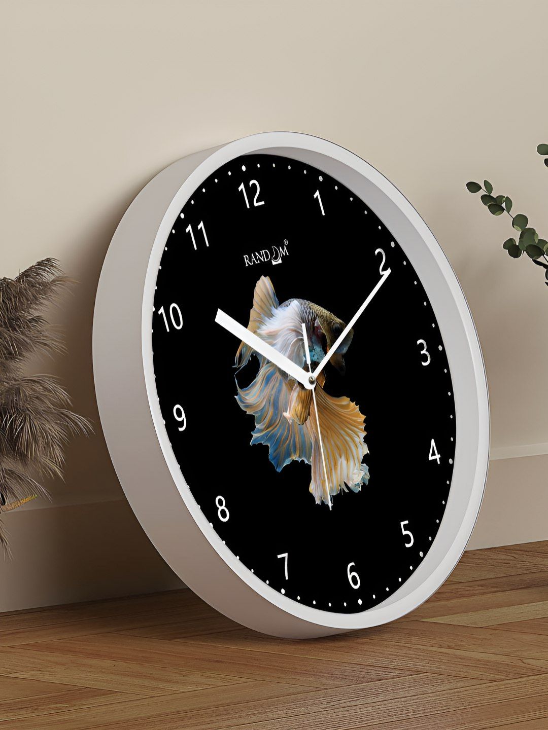 RANDOM White & Black Printed Contemporary Analogue Round Wall Clock-picture-15