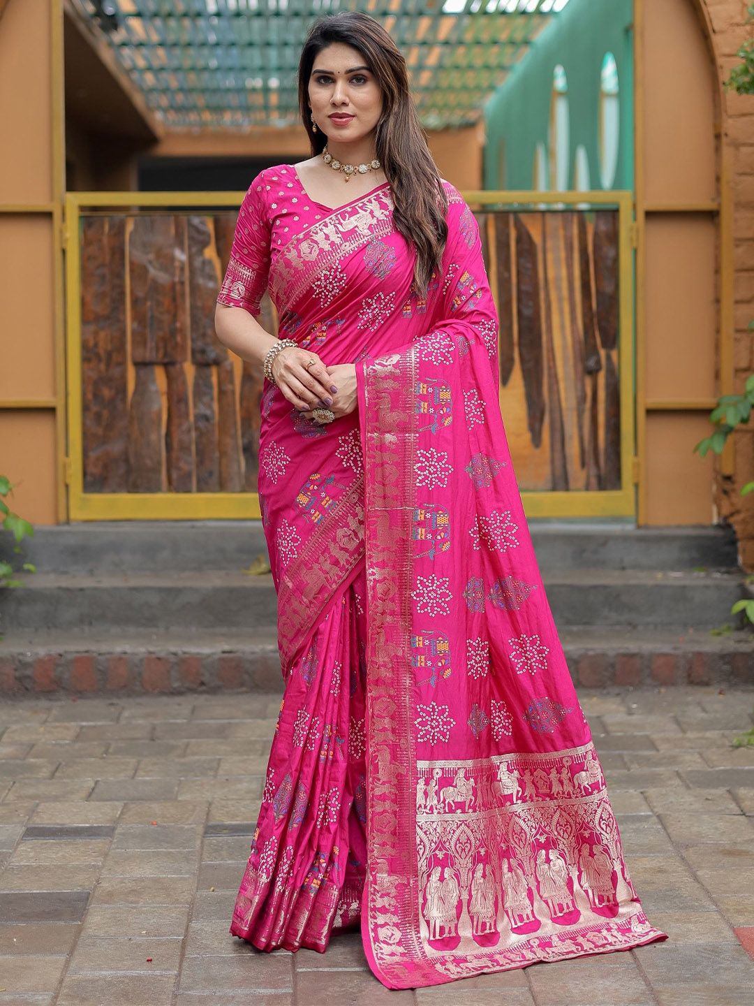 Antara Silk Bandhani Dress
