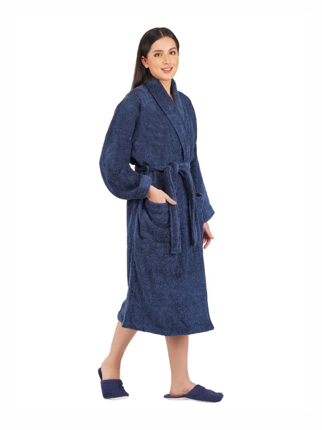 RANGOLI Canningvale Striped Pure Cotton Bath Robe