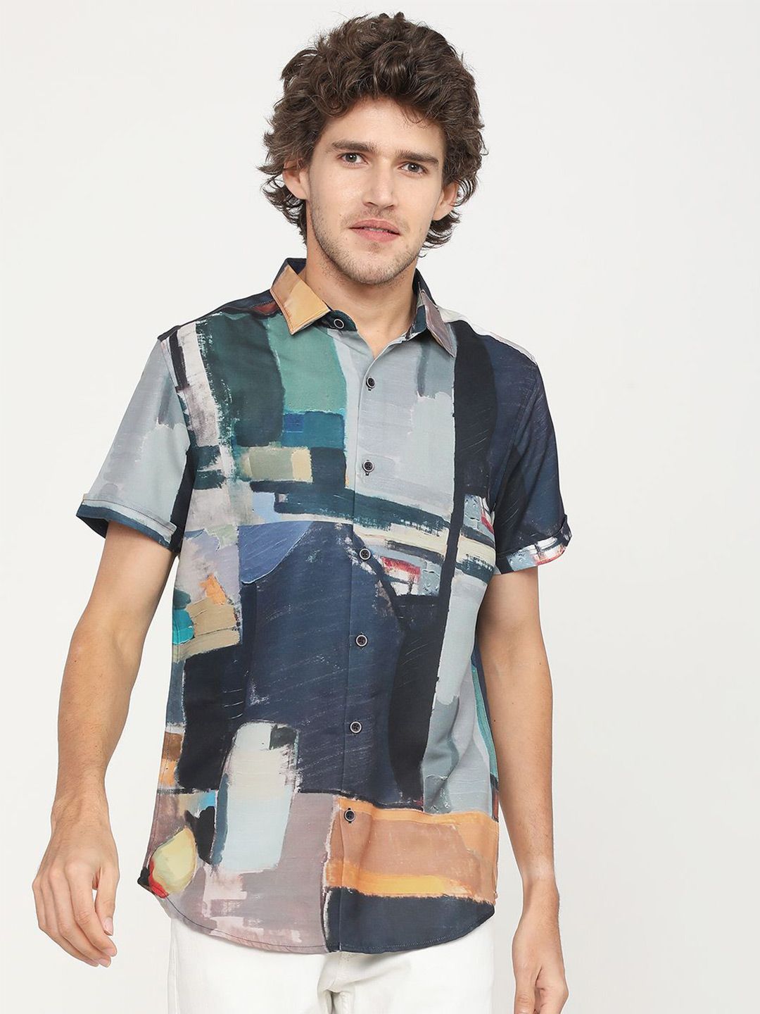 Highlander Mens Mui Printed Slim Fit Shirt-image-21