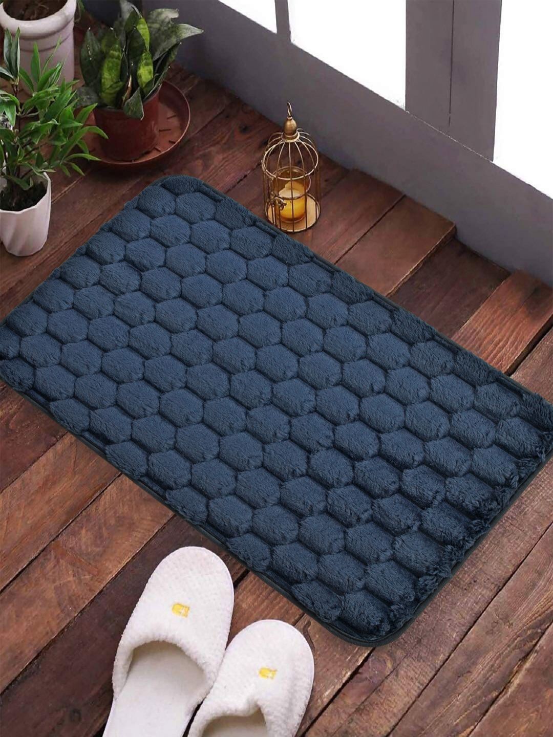FABINALIV Blue Textured Anti Skid Doormat-image-48